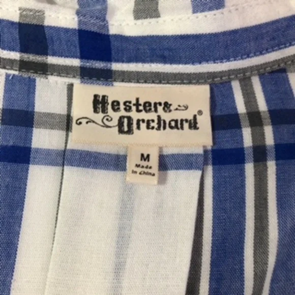NWOT Hester & Orchard Plaid Button Front Roll Up Tabbed Sleeve Shirt Size M - Picture 5 of 11